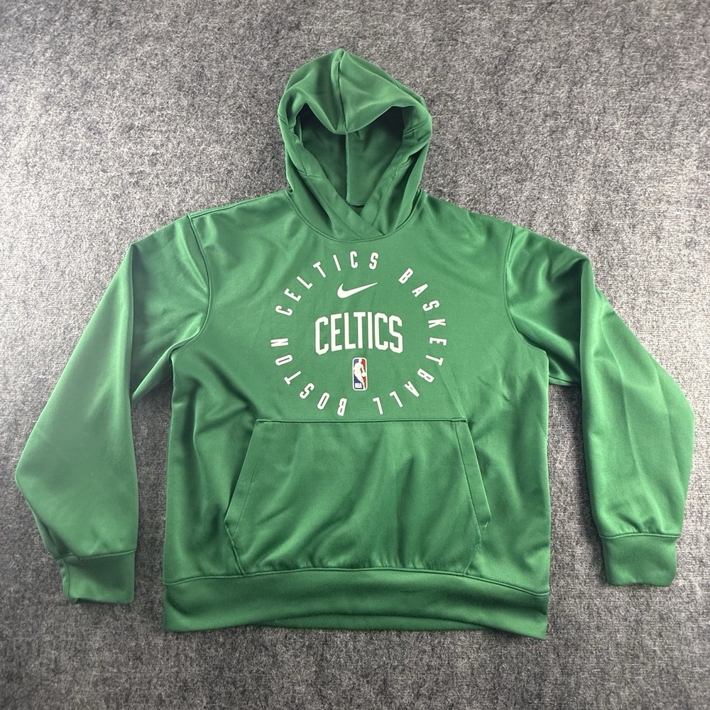 Nike Boston Celtics Hoodie Mens M Green Dri‎ Fit NBA Basketball Pullover